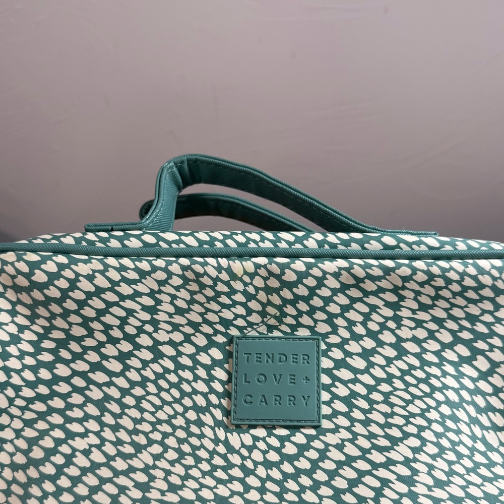 Tender Love + Carry Toiletry Weekender Bag‎ with Hanger Blue White Polka Dots - Picture 3 of 6